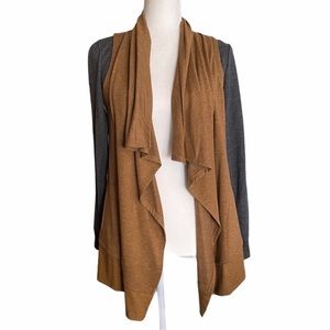 Logo Lounge Gold and Gray Draped Cardigan - Size XXS Never Worn